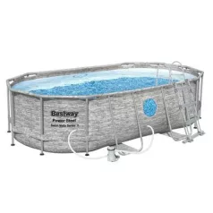  Medence Bestway Power Steel Vista, Vista Series, 427x250x100 cm, Szűrő, Létra, Ponyva, Chemconnect