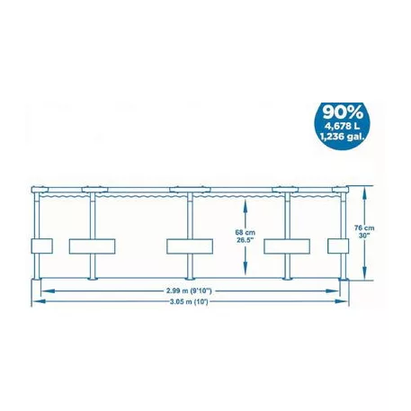 Medence Bestway Steel Pro, 305x76 cm, Szűrő