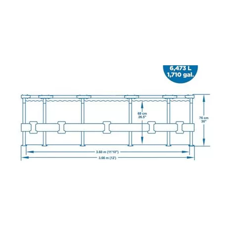 Medence Bestway Steel Pro, 366x76 cm, Szűrő