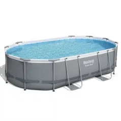   Bestway® Power Steel™ mosdó, 56448, szűrő, szivattyú, létra, vödör, adagoló, 4,88 x 3,05 x 1,07 m