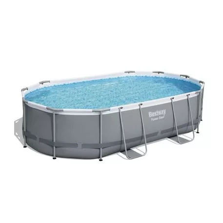 Bestway® Power Steel™ mosdó, 56448, szűrő, szivattyú, létra, vödör, adagoló, 4,88 x 3,05 x 1,07 m