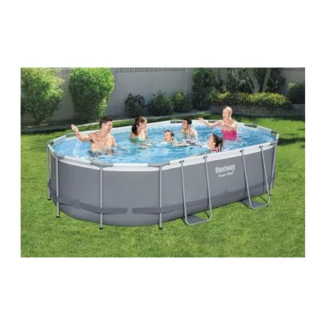 Bestway® Power Steel™ mosdó, 56448, szűrő, szivattyú, létra, vödör, adagoló, 4,88 x 3,05 x 1,07 m