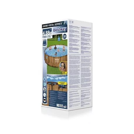 Bestway® Power Steel™ mosdó, Vista sorozat, 56725, szűrő, szivattyú, létra, tömlő, adagoló, 4,88