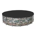 Bestway Ponyva Flowclear, 58249, 488 cm, Fekete,Medencére