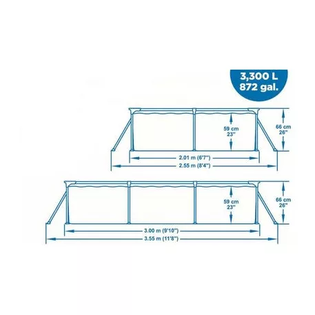 Bestway® Steel Pro™ medence, 56411, szűrő, szivattyú 3,00 x 2,01 x 0,66 m
