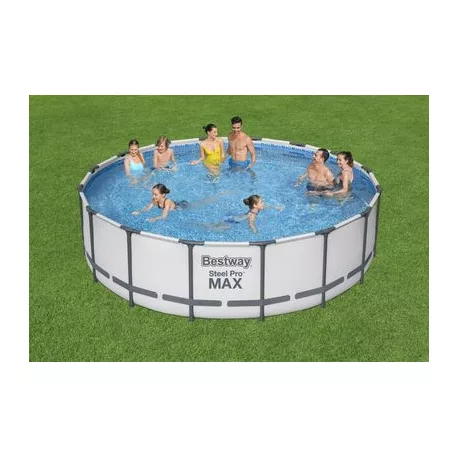 Bestway® Steel Pro MAX mosdó, 5612Z, szűrő, szivattyú, létra, kötél, 4,88 x 1,22 m