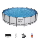 Bestway® Steel Pro MAX medence, 56462, szűrő, szivattyú, létra, kötél, 5,49 x 1,22 m