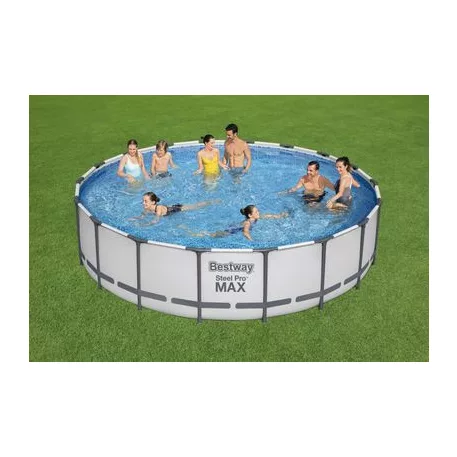 Bestway® Steel Pro MAX medence, 56462, szűrő, szivattyú, létra, kötél, 5,49 x 1,22 m