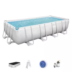   Bestway® Power Steel™ medence, 56466, homoxföres, létra, adagoló, ponyva, 5,49 x 2,74 x 1,22 m