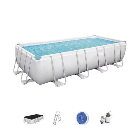 Bestway® Power Steel™ medence, 56466, homoxföres, létra, adagoló, ponyva, 5,49 x 2,74 x 1,22 m