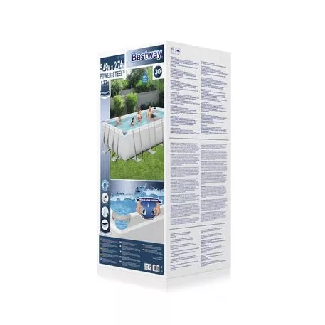 Bestway® Power Steel™ medence, 56466, homoxföres, létra, adagoló, ponyva, 5,49 x 2,74 x 1,22 m