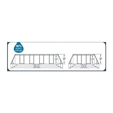 Bestway® Power Steel™ medence, 56466, homoxföres, létra, adagoló, ponyva, 5,49 x 2,74 x 1,22 m