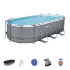 Bestway® Power Steel™ mosdó, 56710, szűrő, szivattyú, létra, adagoló, vödör, 5,49 x 2,74 x 1,22 m