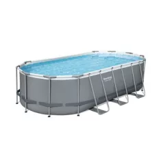   Bestway® Power Steel™ mosdó, 56710, szűrő, szivattyú, létra, adagoló, vödör, 5,49 x 2,74 x 1,22 m