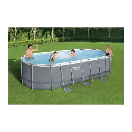 Bestway® Power Steel™ mosdó, 56710, szűrő, szivattyú, létra, adagoló, vödör, 5,49 x 2,74 x 1,22 m