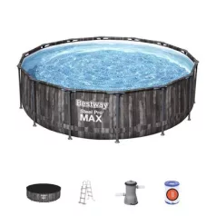   Bestway® Steel Pro MAX mosdó, 5614Z, szűrő, szivattyú, létra, kötél, 4,27 x 1,07 m