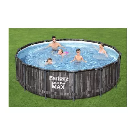 Bestway® Steel Pro MAX mosdó, 5614Z, szűrő, szivattyú, létra, kötél, 4,27 x 1,07 m