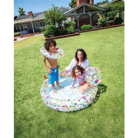 Intex® 59460 medenceszett, felfújható úszógumival és labdával, 1,22x0,25 m