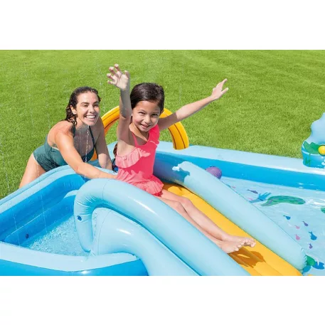 Intex® 57161, Jungle kalandjátékközpont felfújható gyermekmedence, 2,44 x 1,98 x 0,71 m