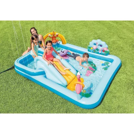 Intex® 57161, Jungle kalandjátékközpont felfújható gyermekmedence, 2,44 x 1,98 x 0,71 m