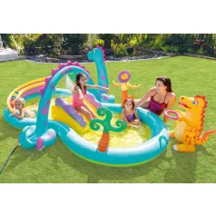   Intex® 57135 Dinoland játszóközpont, felfújható játszómedence, 302x229x112 cm