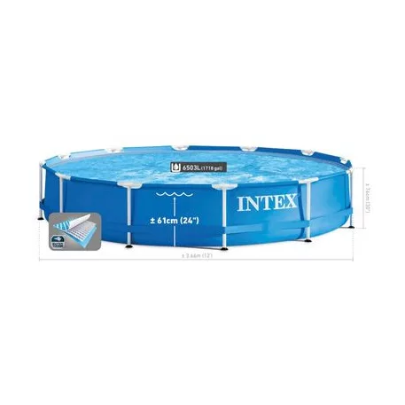 Intex® Metal Frame 28212 medence szűrt és szivattyúzott 3,66 x 0,76 m