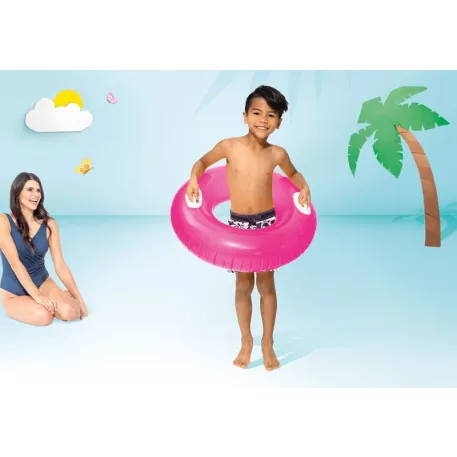 Intex® 59258NP HI-GLOSS, gyermek felfújható úszógumi kapaszkodóval, vegyes színkeverék, 76 cm