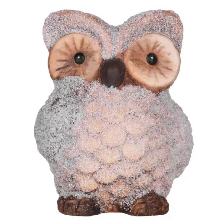 MagicHome karácsonyi szobor, Bagoly, terrakotta, 9 x 8 x 9,5 cm