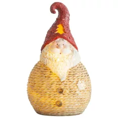 Szobor Mikulás gömbölyű, kicsi, LED, polyresin, 43604 cm