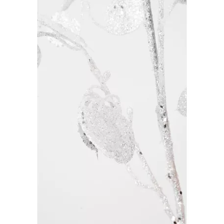 Dekoratív ág MoneyPlant.White, fehér, 56/107 cm