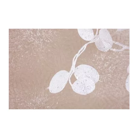 Dekoratív ág MoneyPlant.White, fehér, 56/107 cm