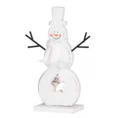 Woodeco 36358 Dekoráció, Fehér Hóember, 10x20 cm, P. 2 db