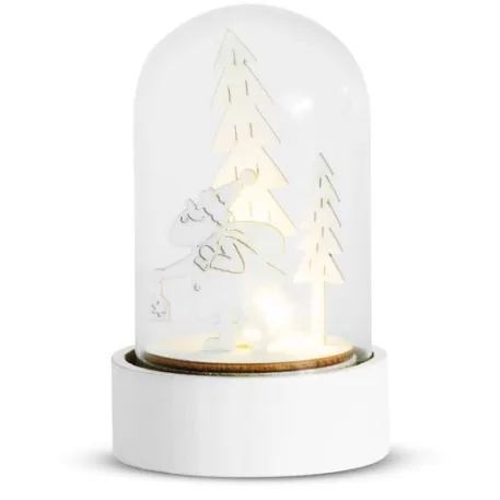 Woodeco 76041 Dekoráció, Mikulás Üvegen, 1xLED, 5x10 cm