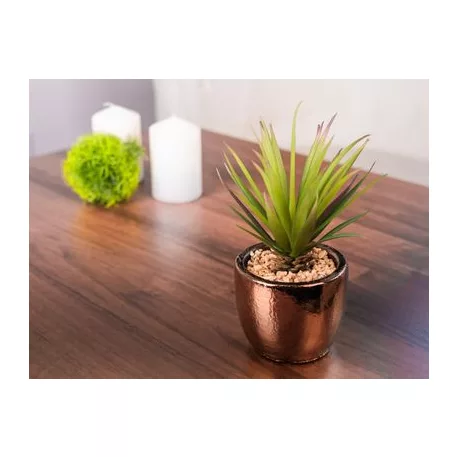 Leveles virág MagicHome, 19 cm, kerámia-cement, arany