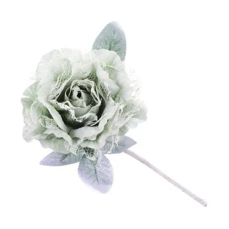 Virág Pünkösdirózsa Levéllel, Világoszöld, Szár, csomag 6 db