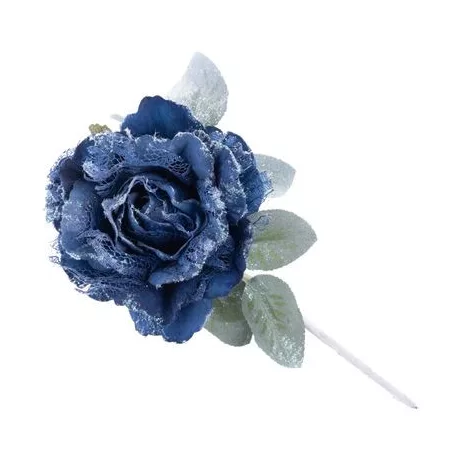 Virág Pünkösdirózsa Levéllel, Kék, Szár, csomag 6 db