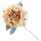 Virág Pünkösdirózsa Levéllel, Arany, Szár, csomag 6 db