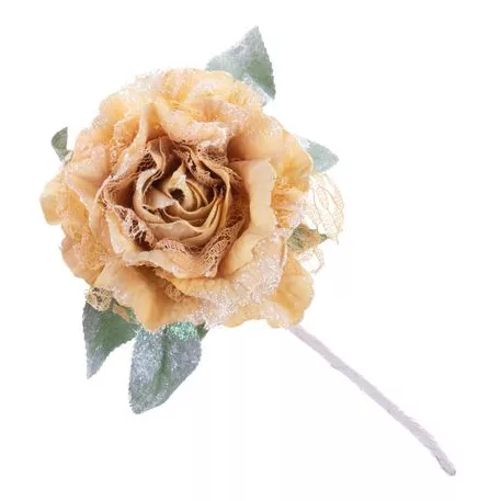 Virág Pünkösdirózsa Levéllel, Arany, Szár, csomag 6 db