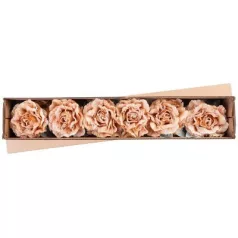 Virág Pünkösdirózsa Levéllel, Arany, Szár, csomag 6 db