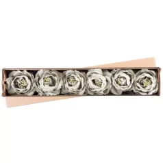 Virág Rózsa Kivirult, Zöld, Szár, csomag 6 db