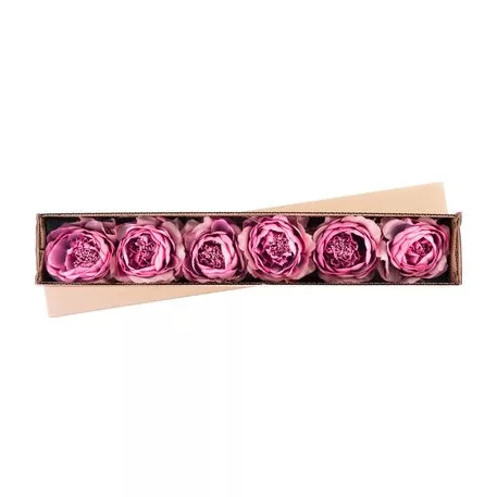 Virág Rózsa Kivirult, Sötét Rózsaszín, Szár, csomag 6 db