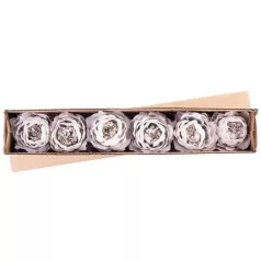 Virág Rózsa Kivirult, Lila, Szár, csomag 6 db