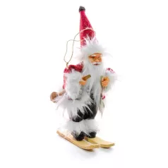 Dekoráció Xmmx190, Mikulás Sítalpon, 18 cm