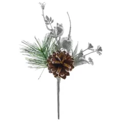 Ág Tobozzal, Ezüst 25 cm, 6 db