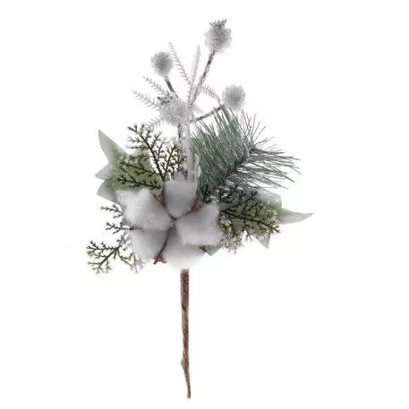 Ág Pamuttal, Fehér 25 cm, 6 db