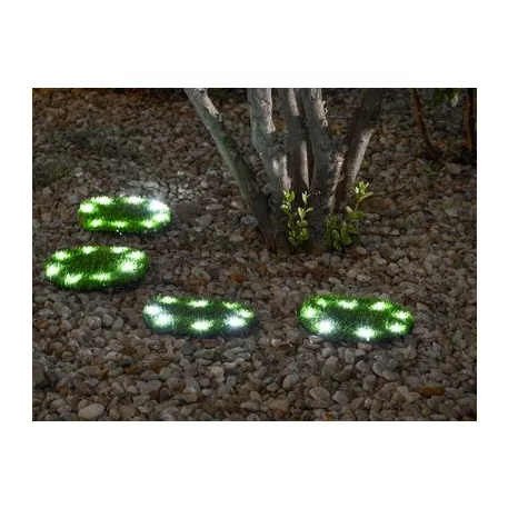 Lámpa Solárna 4 Fű Lap, 24 cm, 4x 8 LED, AA