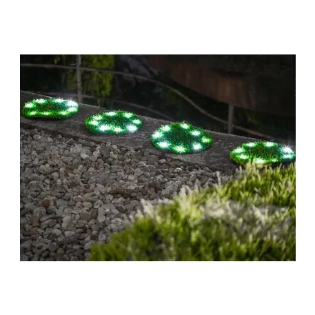 Lámpa Solárna 4 Fű Lap, 24 cm, 4x 8 LED, AA
