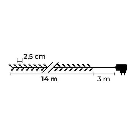 Fényfüzér, MagicHome Errai, 560 LED, többszínű, 8 funkciós, 230 V, 50 Hz, IP 44, külső, 3 m