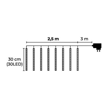 Fényfüzér MagicHome, 240 LED, 8 jégcsap, 230 V, 50 Hz,