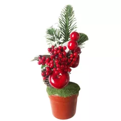 Dekoráció Almával, Cserépbe, 25 cm, 2 db